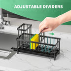 Elevate Your Kitchen Organization with Our Stylish Metal Sponge Holder and Sink Caddy - Perfect for Brushes and More!