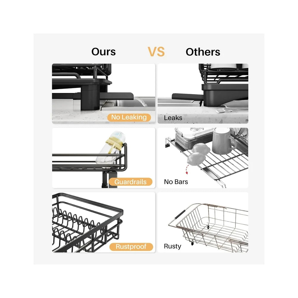 Expandable Stainless Steel Dish Drying Rack
