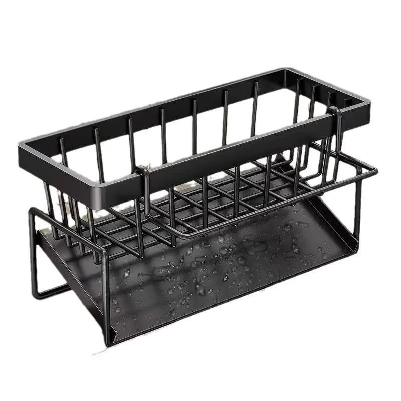 Elevate Your Kitchen Organization with Our Auto Draining Sponge Holder and Sink Caddy - Includes Removable Brush Holder!