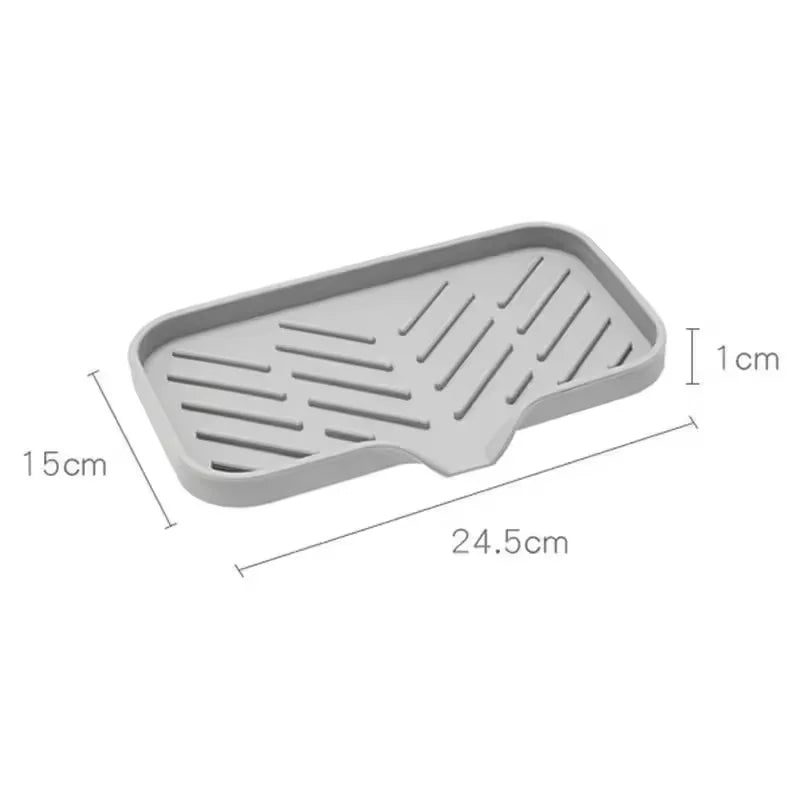 Transform Your Kitchen with Our Versatile Sink Silicone Tray – Perfect for Soap, Sponge, and Brush Storage!