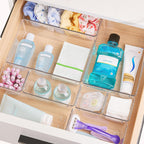 Transform Your Space with 25 PCS Clear Plastic Drawer Organizer Set - Versatile Storage Bins for Makeup, Office Supplies, and More!