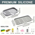 Transform Your Kitchen with Our Versatile Sink Silicone Tray – Perfect for Soap, Sponge, and Brush Storage!