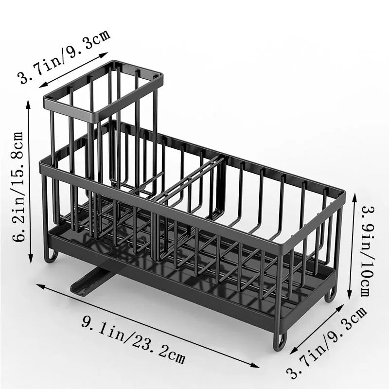 Elevate Your Kitchen Organization with Our Stylish Metal Sponge Holder and Sink Caddy - Perfect for Brushes and More!