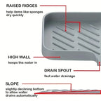 Transform Your Kitchen with Our Versatile Sink Silicone Tray – Perfect for Soap, Sponge, and Brush Storage!