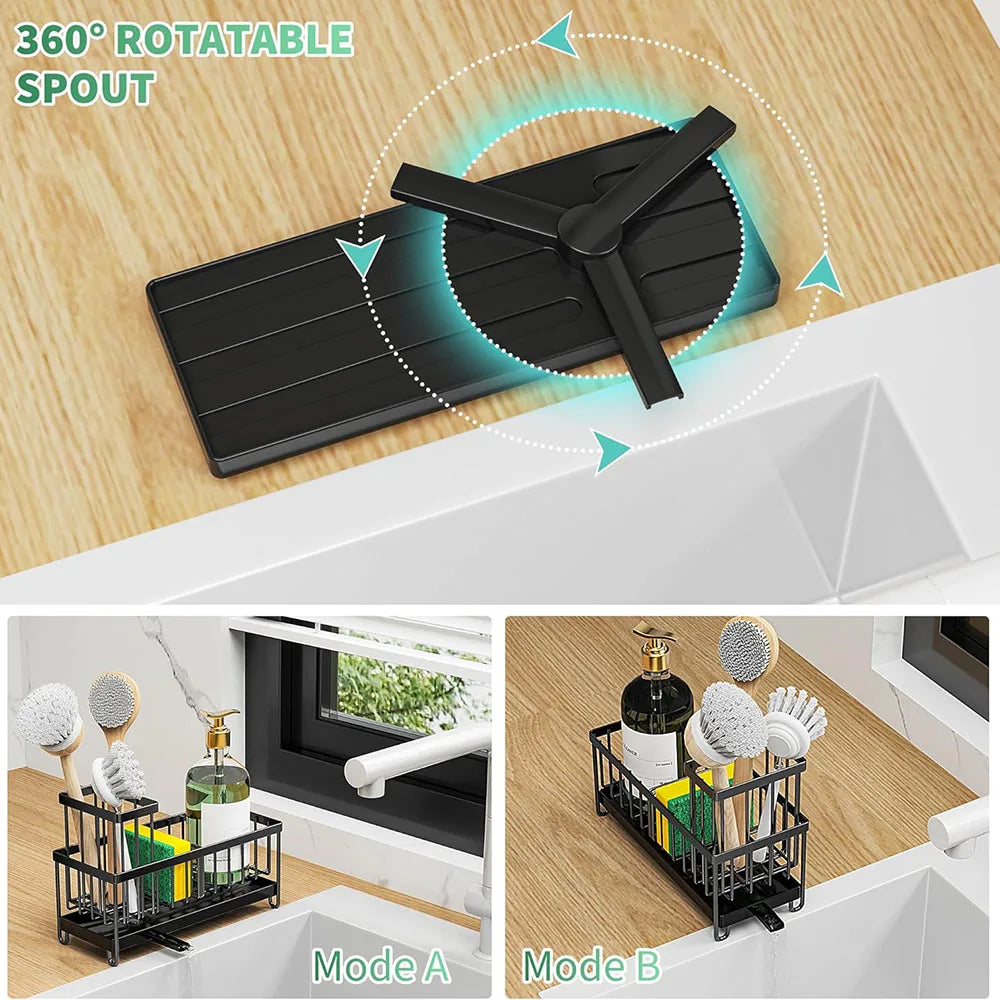 Elevate Your Kitchen Organization with Our Stylish Metal Sponge Holder and Sink Caddy - Perfect for Brushes and More!